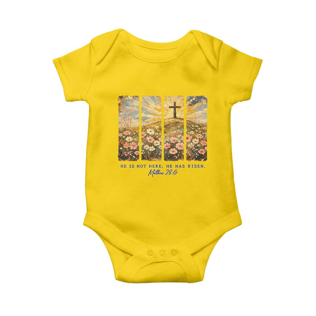 He Is Not Here He Is Risen Baby Onesie Christian Easter Bible Verse TS14 Daisy Print Your Wear