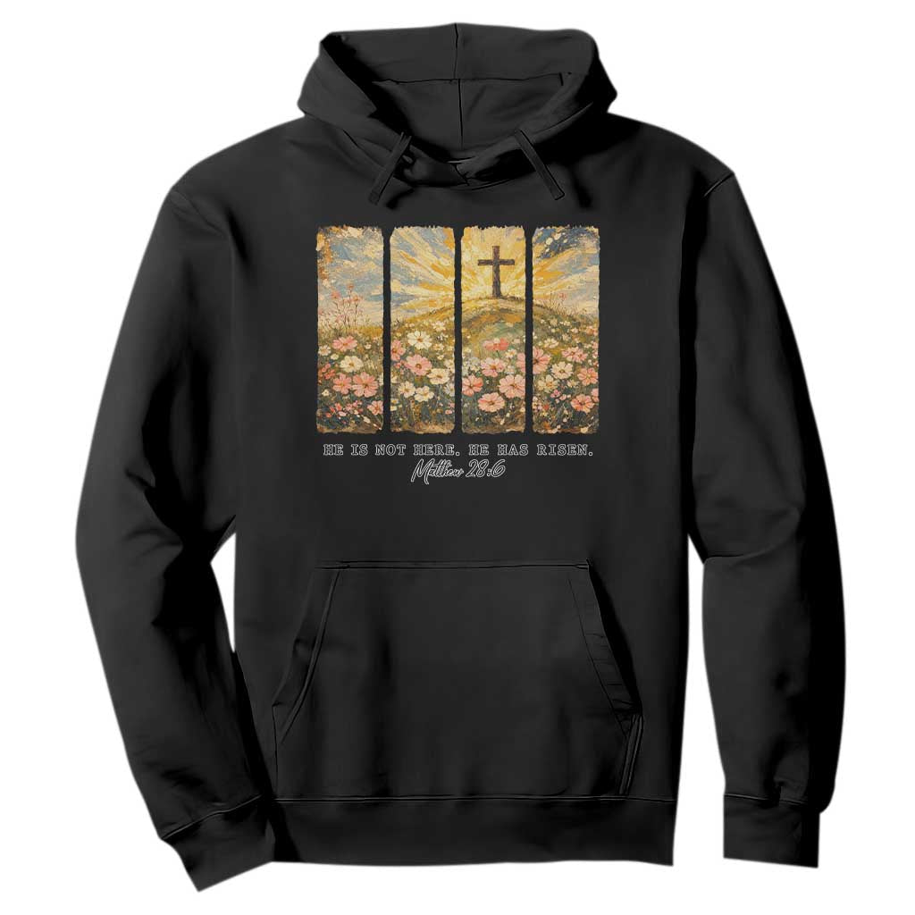 He Is Not Here He Is Risen Hoodie Christian Easter Bible Verse TS14 Black Print Your Wear