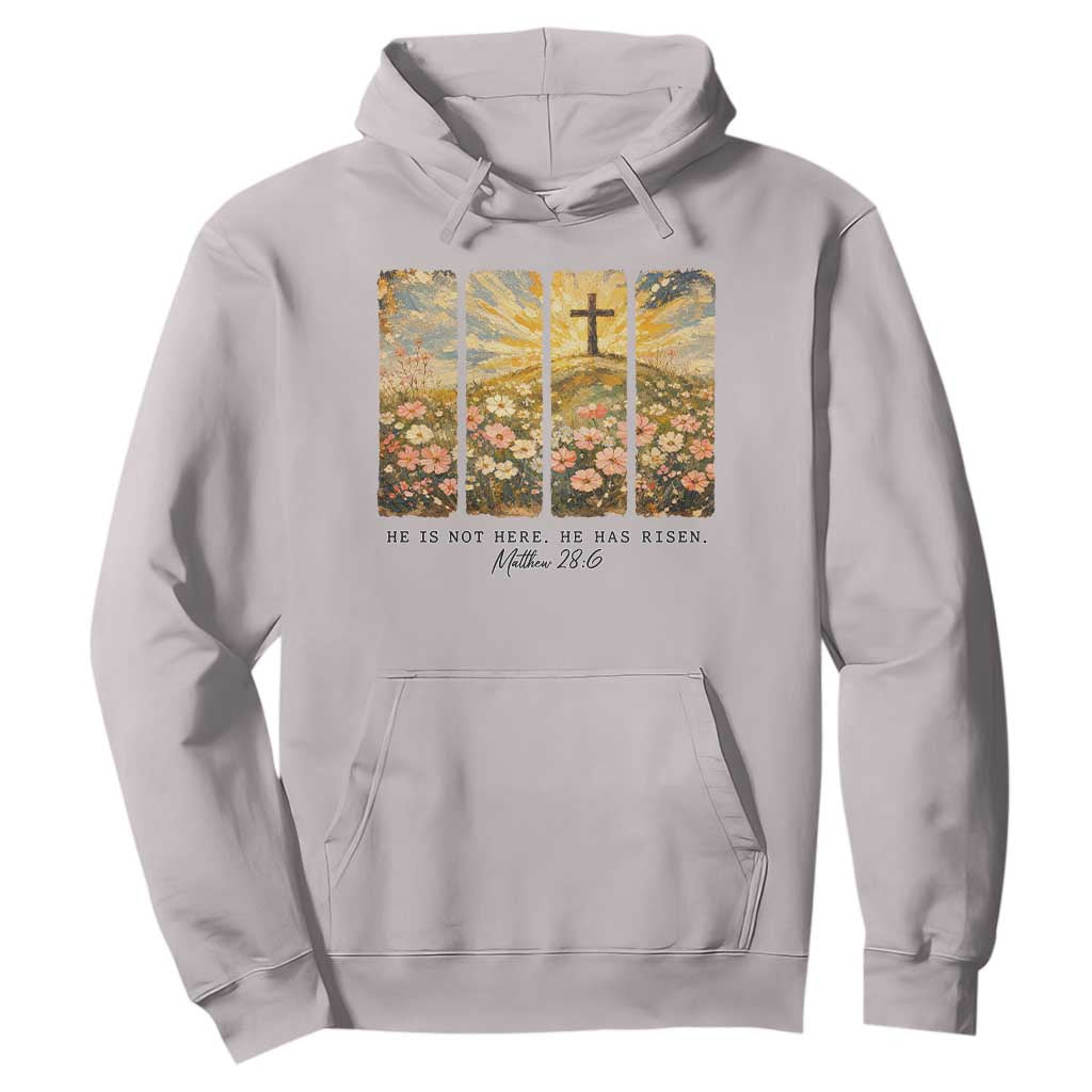 He Is Not Here He Is Risen Hoodie Christian Easter Bible Verse TS14 Ice Gray Print Your Wear