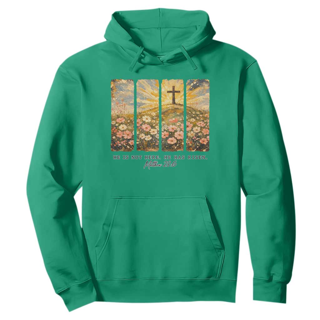 He Is Not Here He Is Risen Hoodie Christian Easter Bible Verse TS14 Irish Green Print Your Wear