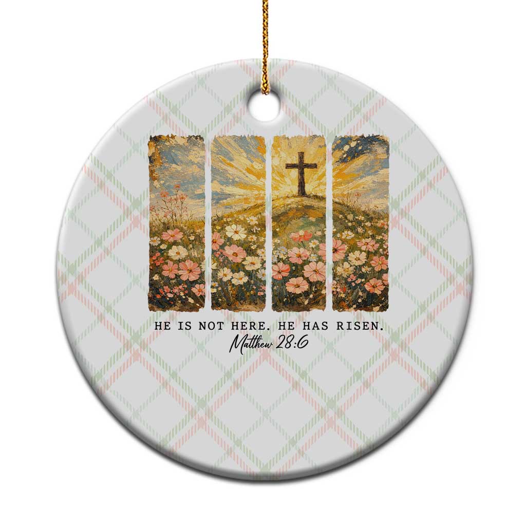 He Is Not Here He Is Risen Ceramic Ornament Christian Easter Bible Verse TS14 1pc Christmas Plaid Print Your Wear