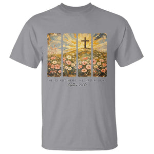 He Is Not Here He Is Risen T Shirt Christian Easter Bible Verse TS14 Sport Gray Print Your Wear