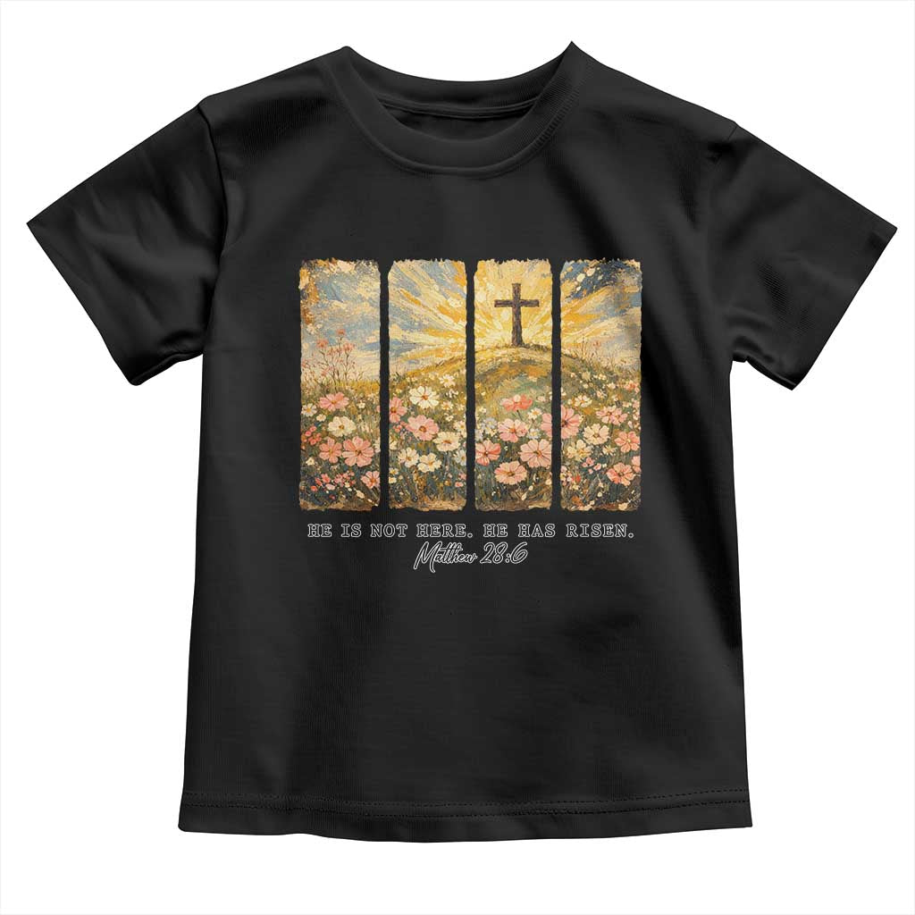 He Is Not Here He Is Risen Toddler T Shirt Christian Easter Bible Verse TS14 Black Print Your Wear