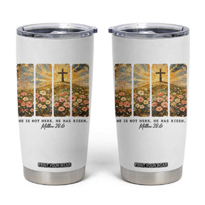 He Is Not Here He Is Risen Tumbler Cup Christian Easter Bible Verse TS14 White Print Your Wear
