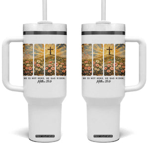 He Is Not Here He Is Risen Tumbler With Handle Christian Easter Bible Verse TS14 One Size: 40 oz White Print Your Wear