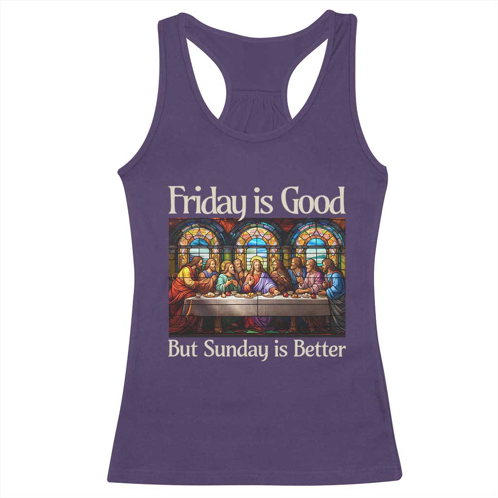 Christian Easter Racerback Tank Top Friday is Good Sunday is Better TS14 Purple Print Your Wear