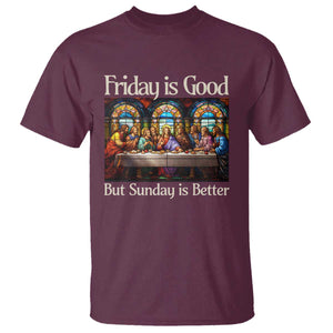 Christian Easter T Shirt Friday is Good Sunday is Better TS14 Maroon Print Your Wear