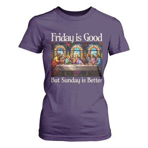 Christian Easter T Shirt For Women Friday is Good Sunday is Better TS14 Purple Print Your Wear