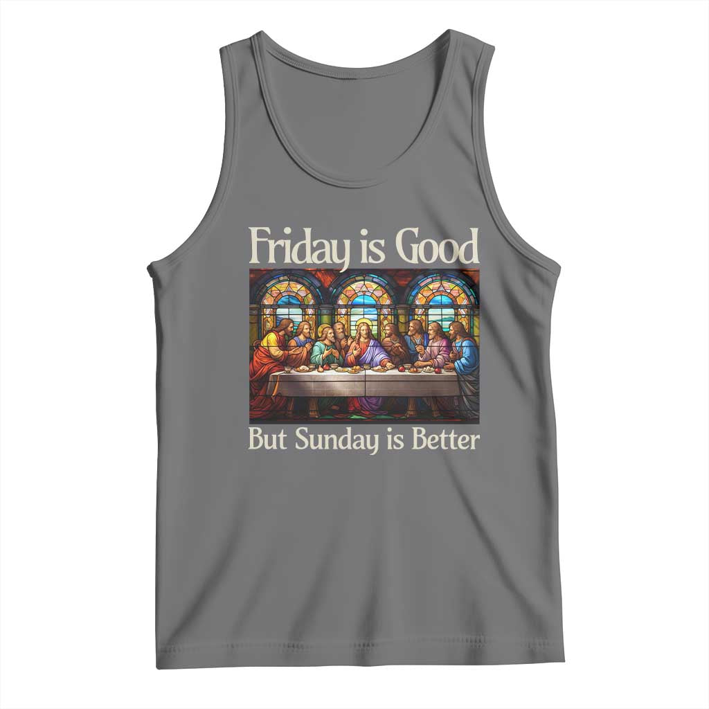 Christian Easter Tank Top Friday is Good Sunday is Better TS14 Black Heather Print Your Wear