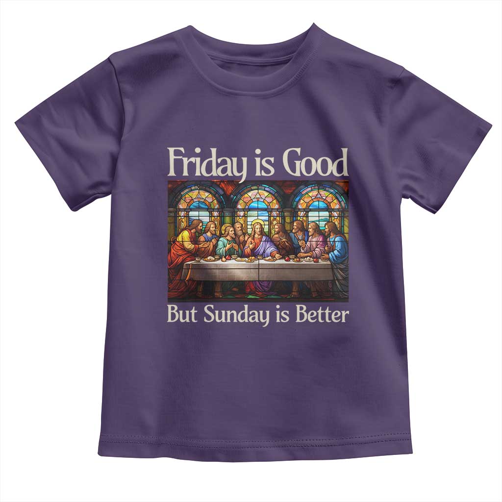 Christian Easter Toddler T Shirt Friday is Good Sunday is Better TS14 Purple Print Your Wear