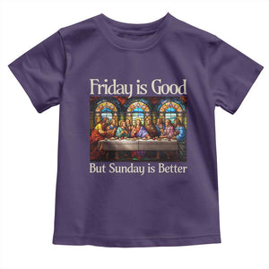 Christian Easter Toddler T Shirt Friday is Good Sunday is Better TS14 Purple Print Your Wear