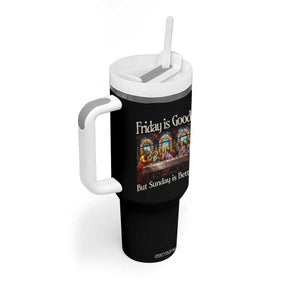 Christian Easter Tumbler With Handle Friday is Good Sunday is Better TS14 Print Your Wear