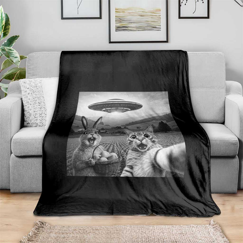 Funny Easter Throw Blanket Christian Cat Selfie Bunny Meme TS14 Print Your Wear