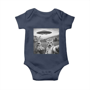 Funny Easter Baby Onesie Christian Cat Selfie Bunny Meme TS14 Navy Print Your Wear