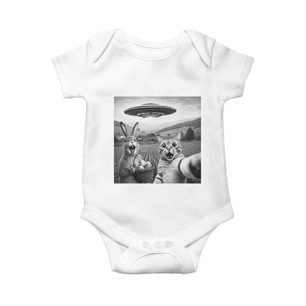 Funny Easter Baby Onesie Christian Cat Selfie Bunny Meme TS14 White Print Your Wear
