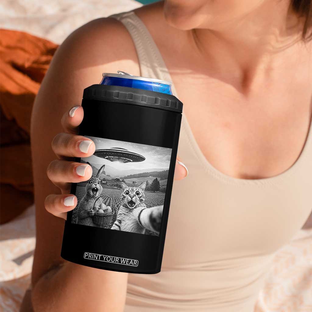 Funny Easter 4 in 1 Can Cooler Tumbler Christian Cat Selfie Bunny Meme TS14 Print Your Wear