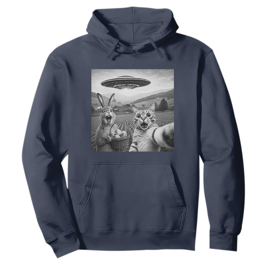 Funny Easter Hoodie Christian Cat Selfie Bunny Meme TS14 Navy Print Your Wear