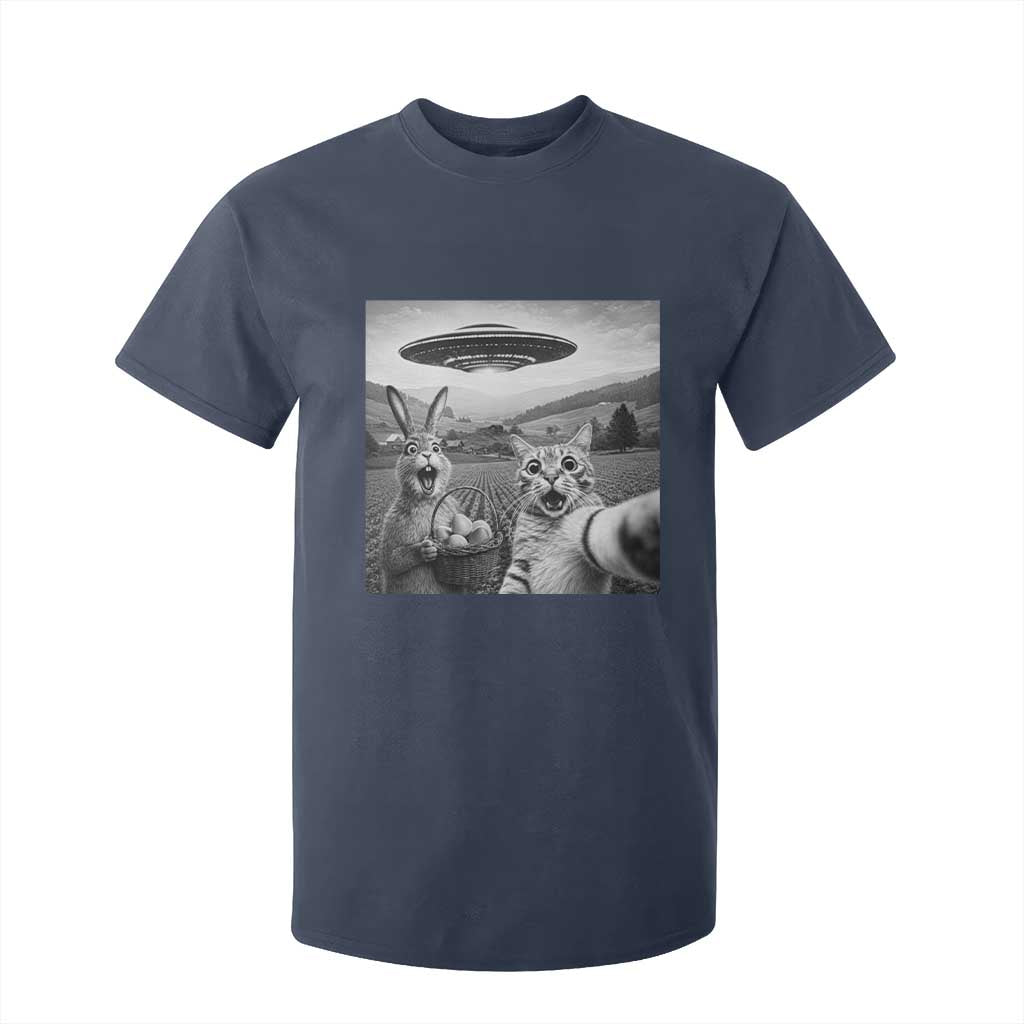 Funny Easter T Shirt For Kid Christian Cat Selfie Bunny Meme TS14 Navy Print Your Wear