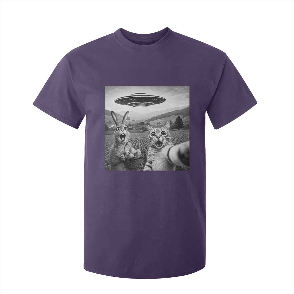 Funny Easter T Shirt For Kid Christian Cat Selfie Bunny Meme TS14 Purple Print Your Wear