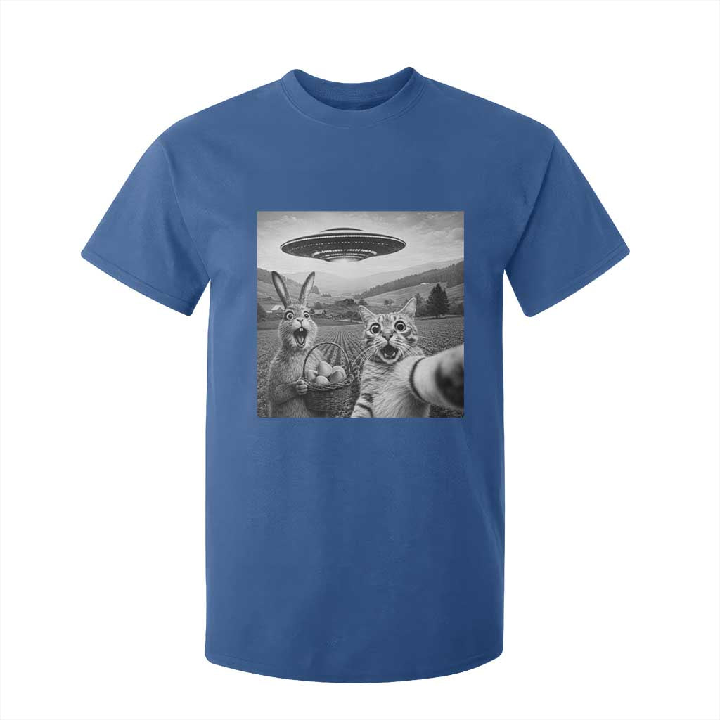 Funny Easter T Shirt For Kid Christian Cat Selfie Bunny Meme TS14 Royal Blue Print Your Wear