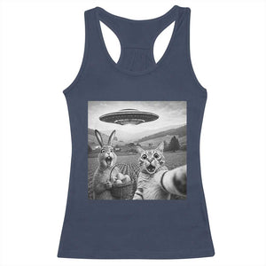 Funny Easter Racerback Tank Top Christian Cat Selfie Bunny Meme TS14 Navy Print Your Wear