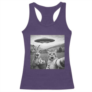 Funny Easter Racerback Tank Top Christian Cat Selfie Bunny Meme TS14 Purple Print Your Wear