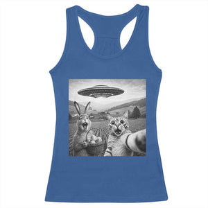 Funny Easter Racerback Tank Top Christian Cat Selfie Bunny Meme TS14 Royal Blue Print Your Wear