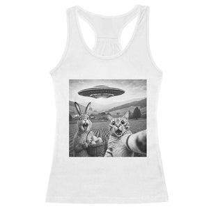 Funny Easter Racerback Tank Top Christian Cat Selfie Bunny Meme TS14 White Print Your Wear