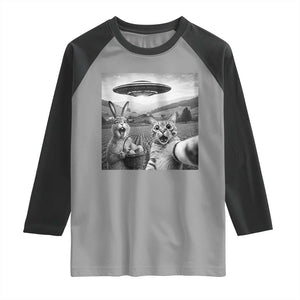 Funny Easter Raglan Shirt Christian Cat Selfie Bunny Meme TS14 Sport Gray Black Print Your Wear