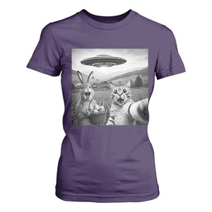 Funny Easter T Shirt For Women Christian Cat Selfie Bunny Meme TS14 Purple Print Your Wear