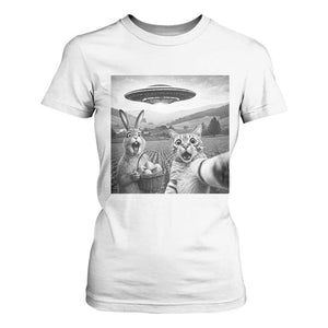 Funny Easter T Shirt For Women Christian Cat Selfie Bunny Meme TS14 White Print Your Wear