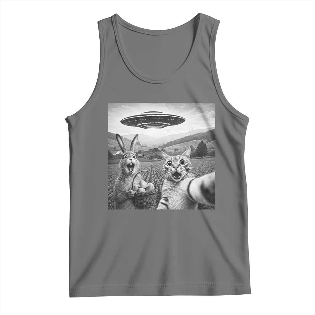 Funny Easter Tank Top Christian Cat Selfie Bunny Meme TS14 Black Heather Print Your Wear