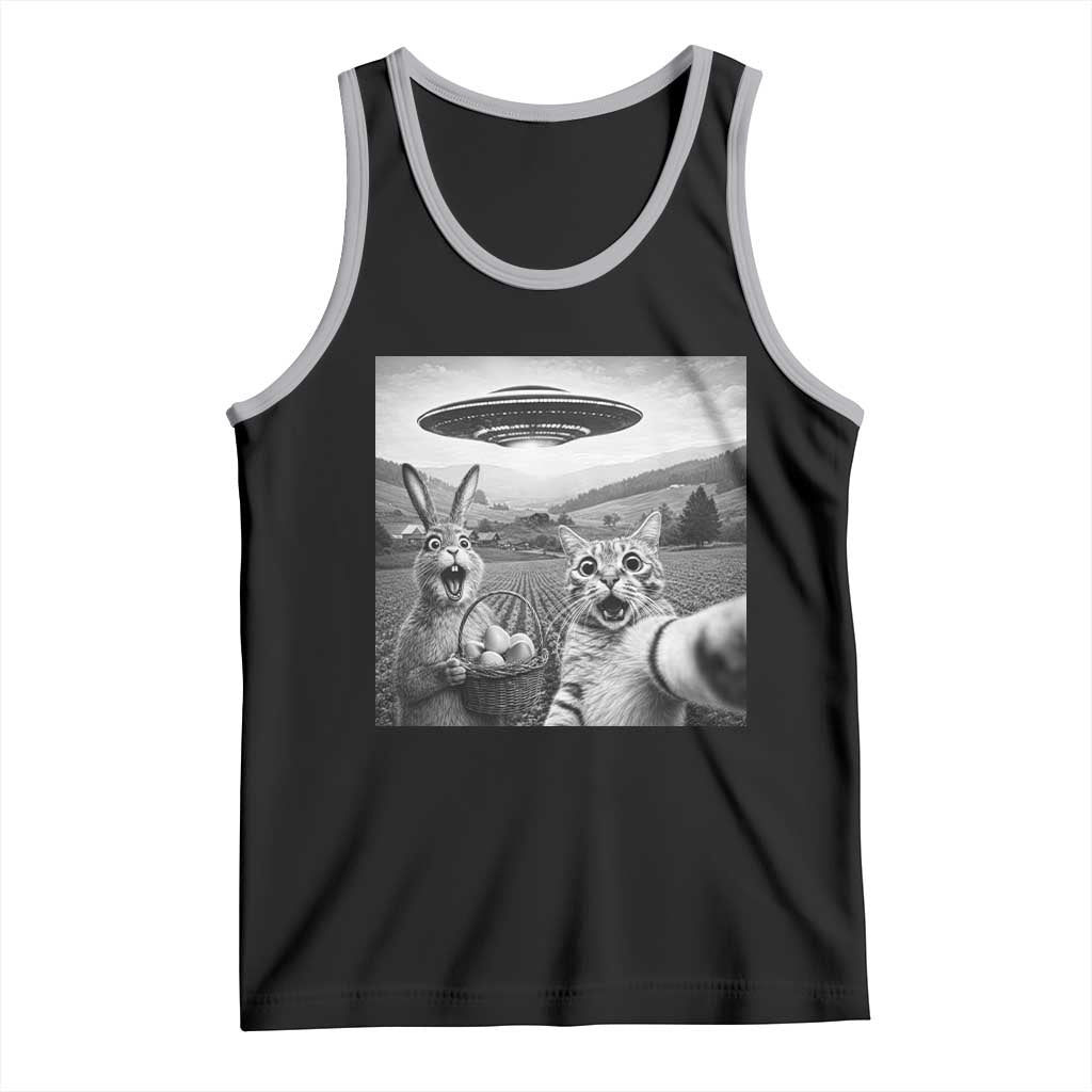 Funny Easter Tank Top Christian Cat Selfie Bunny Meme TS14 Black Athletic Heather Print Your Wear