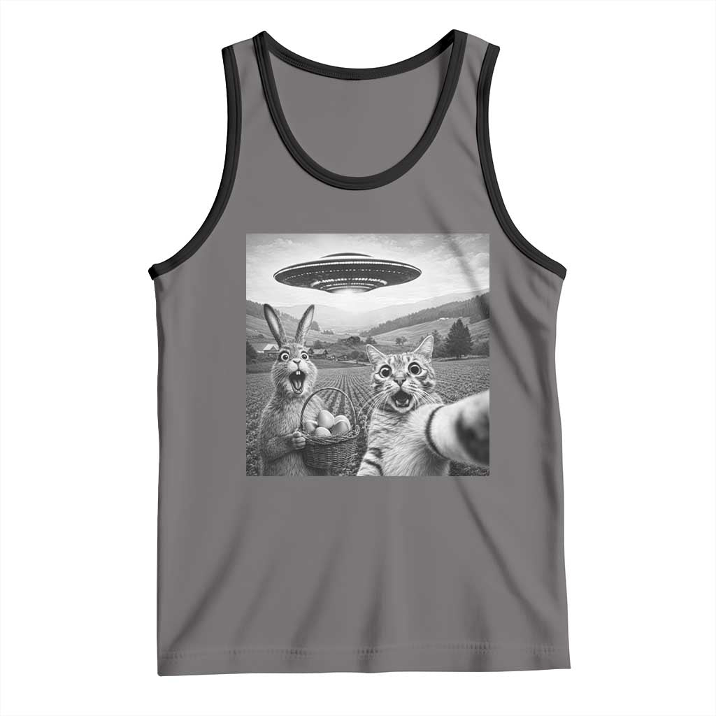 Funny Easter Tank Top Christian Cat Selfie Bunny Meme TS14 Deep Heather Black Print Your Wear