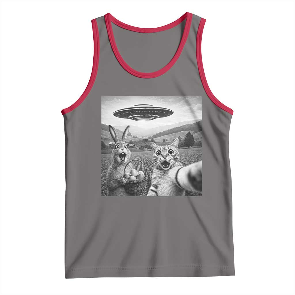 Funny Easter Tank Top Christian Cat Selfie Bunny Meme TS14 Deep Heather Red Print Your Wear
