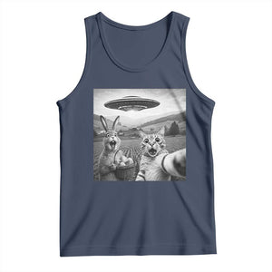 Funny Easter Tank Top Christian Cat Selfie Bunny Meme TS14 Navy Print Your Wear