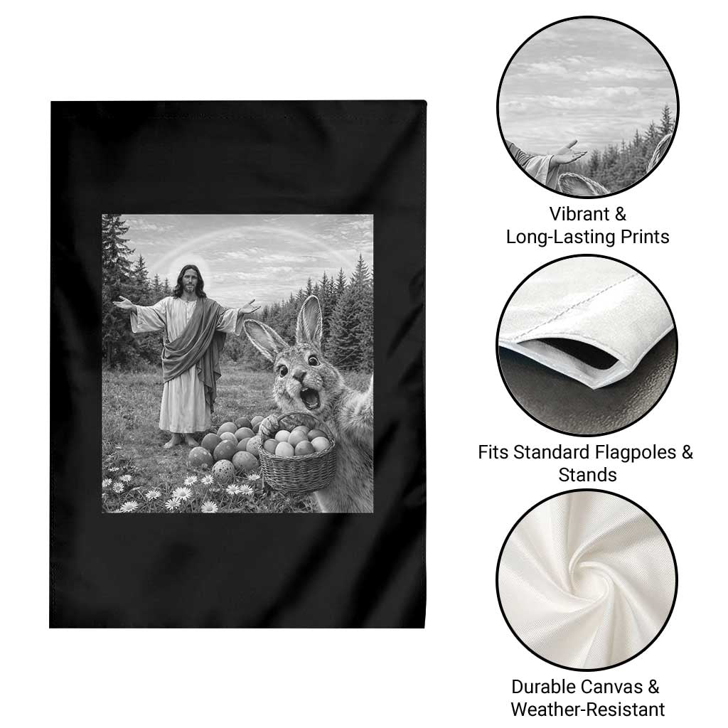 Funny Easter Jesus Garden Flag Christian Jesus Bunny Selfie Religious TS14 Print Your Wear