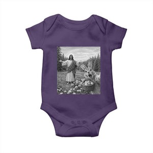 Funny Easter Jesus Baby Onesie Christian Jesus Bunny Selfie Religious TS14 Purple Print Your Wear