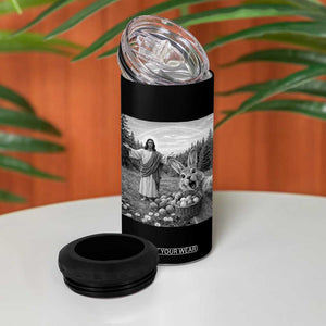 Funny Easter Jesus 4 in 1 Can Cooler Tumbler Christian Jesus Bunny Selfie Religious TS14 Print Your Wear