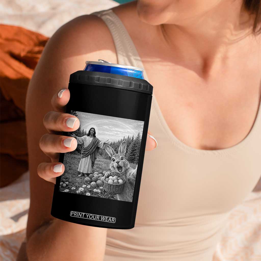 Funny Easter Jesus 4 in 1 Can Cooler Tumbler Christian Jesus Bunny Selfie Religious TS14 Print Your Wear