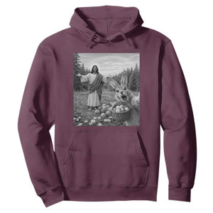 Funny Easter Jesus Hoodie Christian Jesus Bunny Selfie Religious TS14 Maroon Print Your Wear