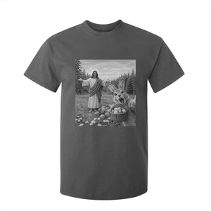 Funny Easter Jesus T Shirt For Kid Christian Jesus Bunny Selfie Religious TS14 Dark Heather Print Your Wear