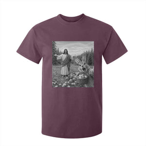 Funny Easter Jesus T Shirt For Kid Christian Jesus Bunny Selfie Religious TS14 Maroon Print Your Wear