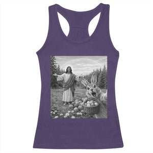 Funny Easter Jesus Racerback Tank Top Christian Jesus Bunny Selfie Religious TS14 Purple Print Your Wear