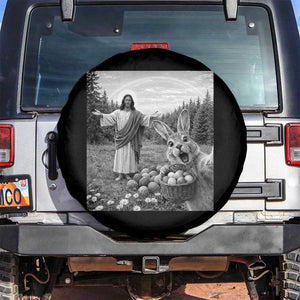 Funny Easter Jesus Spare Tire Cover Christian Jesus Bunny Selfie Religious TS14 No hole Black Print Your Wear