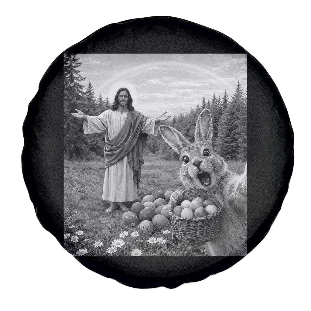 Funny Easter Jesus Spare Tire Cover Christian Jesus Bunny Selfie Religious TS14 Print Your Wear
