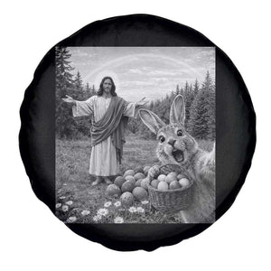 Funny Easter Jesus Spare Tire Cover Christian Jesus Bunny Selfie Religious TS14 Print Your Wear