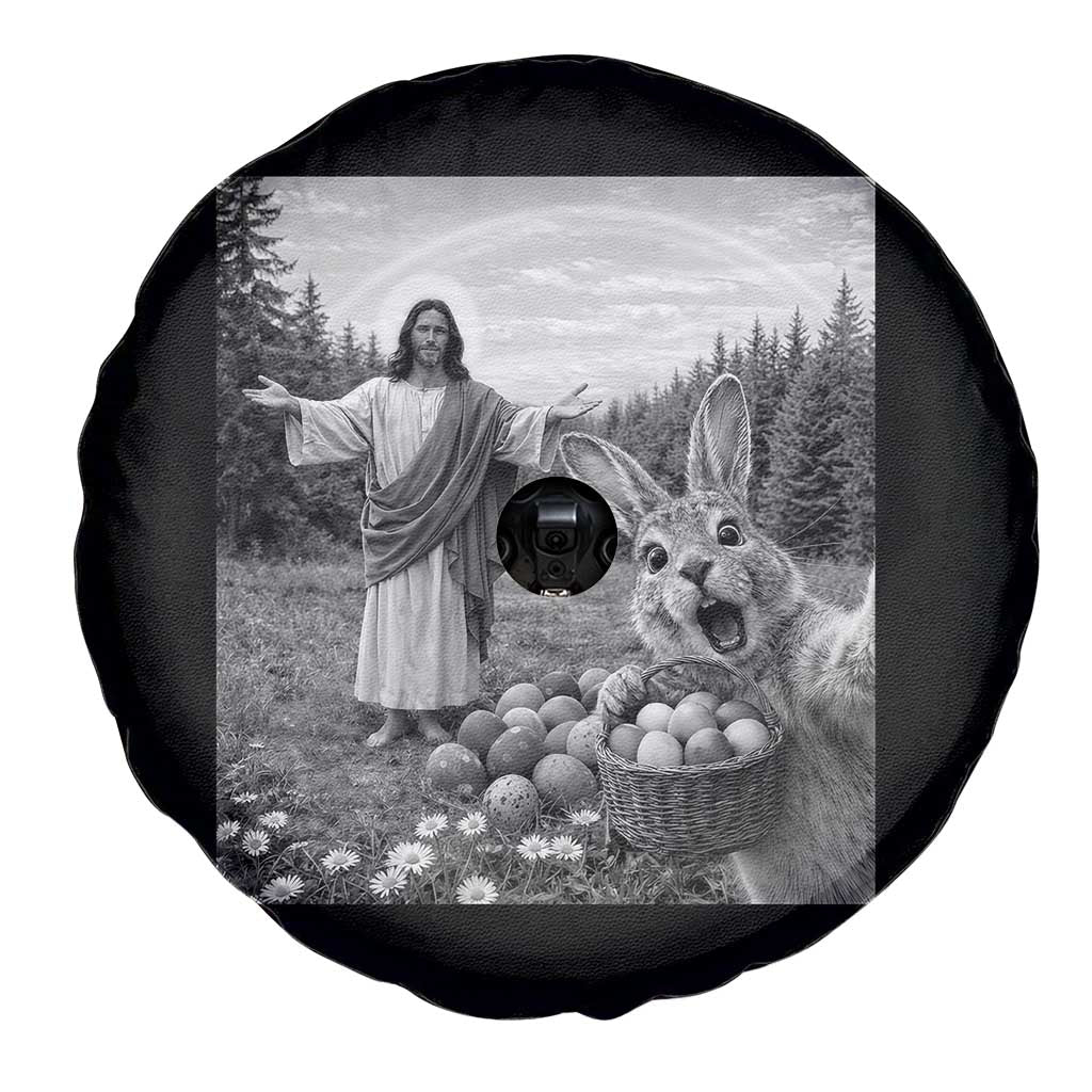 Funny Easter Jesus Spare Tire Cover Christian Jesus Bunny Selfie Religious TS14 Print Your Wear