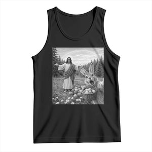 Funny Easter Jesus Tank Top Christian Jesus Bunny Selfie Religious TS14 Black Print Your Wear