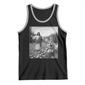 Funny Easter Jesus Tank Top Christian Jesus Bunny Selfie Religious TS14 Black Athletic Heather Print Your Wear